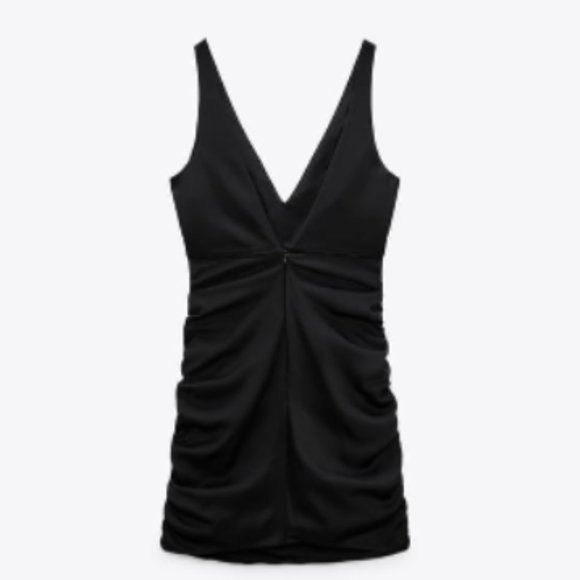 Zara Black Cut Out Mini Dress Sz M NWT - Picture 9 of 9